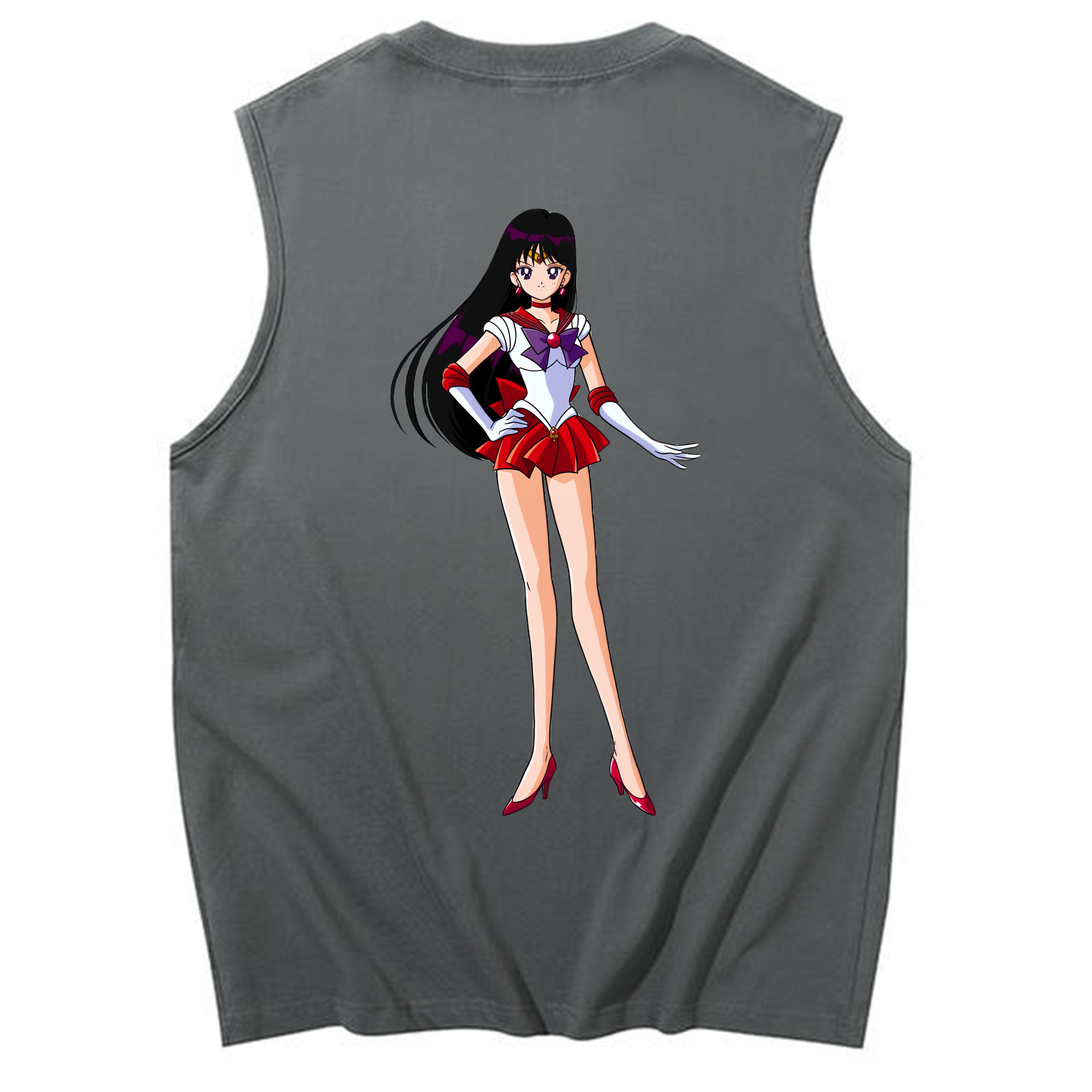 （画像用） 美少女戦士セーラームーン 火野レイ ひの レイ Sailor Moon Hino Rei （セーラーマーズ,Sailor Mars） コットン100％タンクトップ（背面プリント）